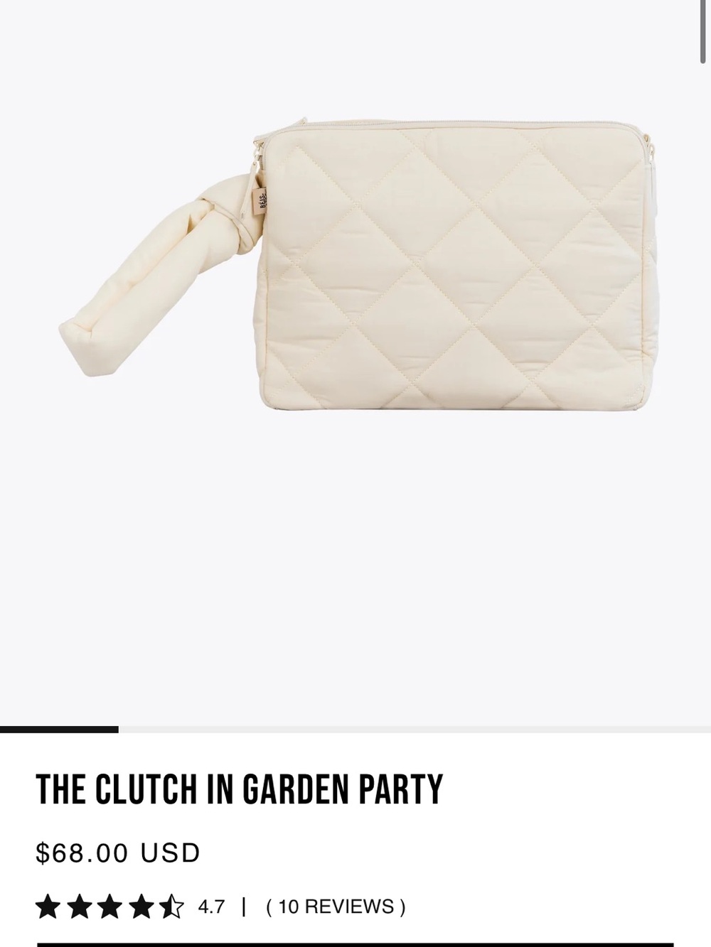 Beis x Elsa - Quilted Diaper Clutch in cream.